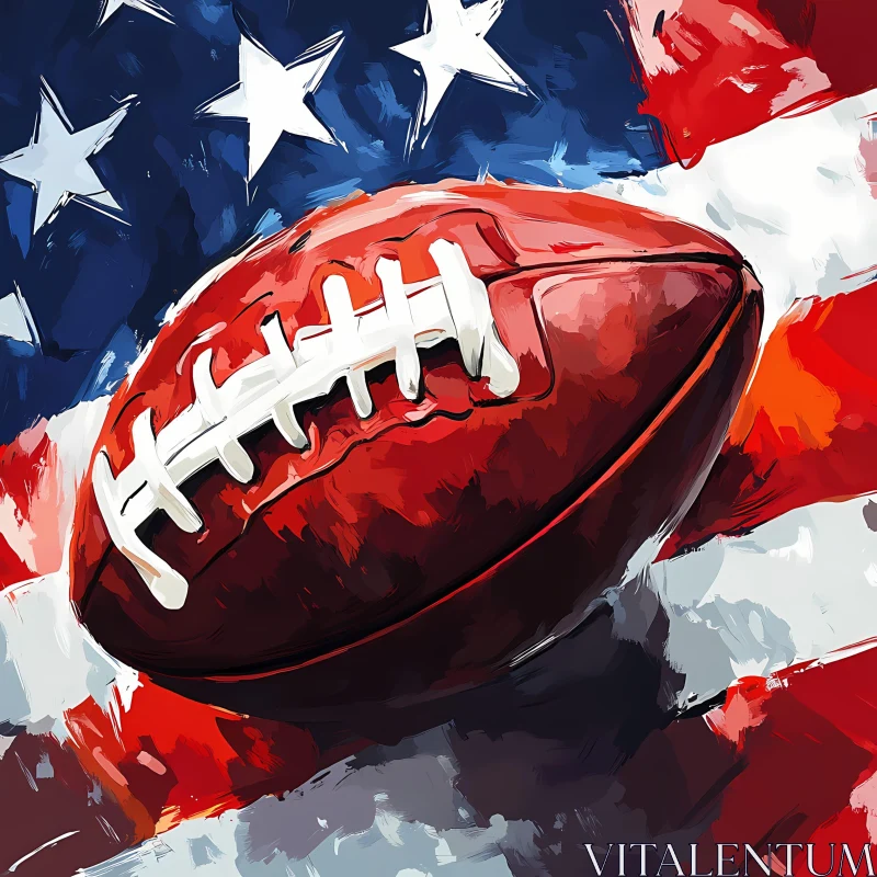 American Football and Flag: A Tribute to the Sport AI Image