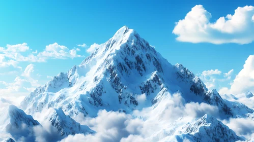 Majestic Mountain View with Cloudscape