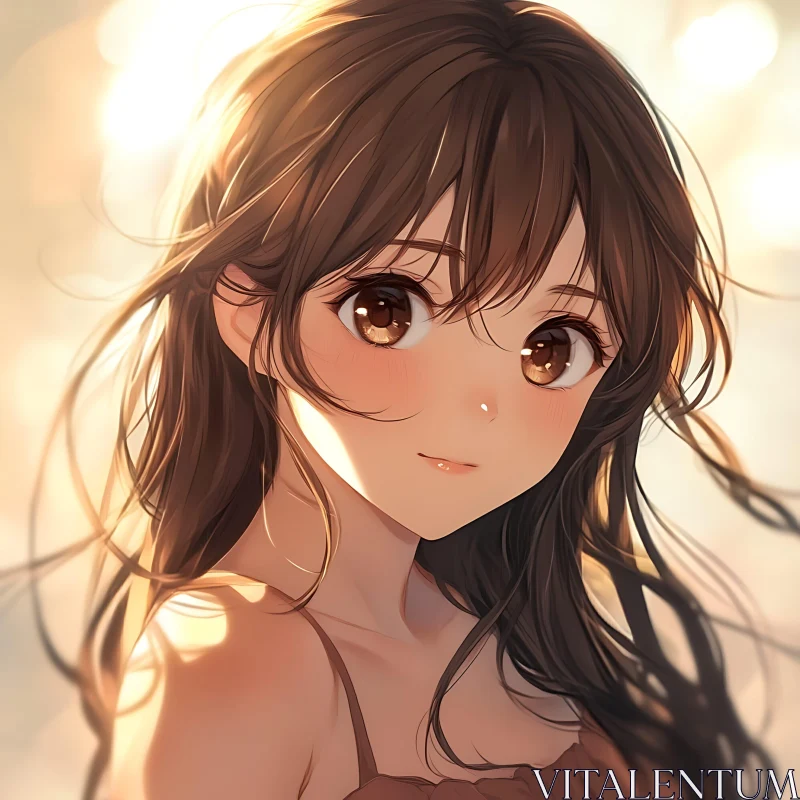 AI ART Warm Anime Girl Portrait