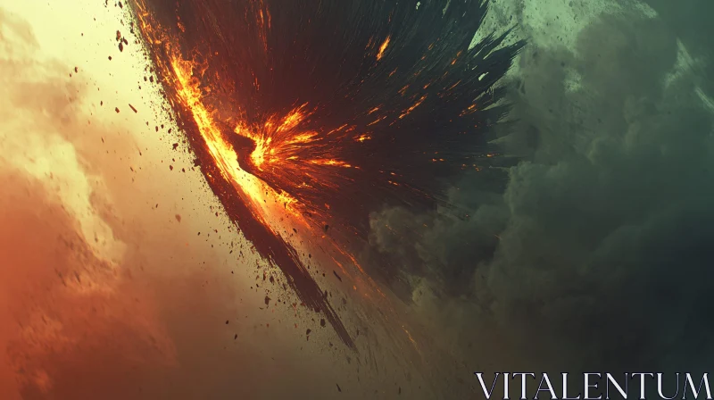 AI ART Celestial Firestorm: An Abstract Composition