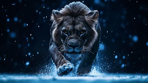 Snowy Lion Portrait