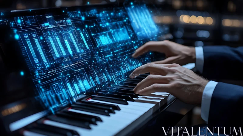 Technological Piano Performance AI Image