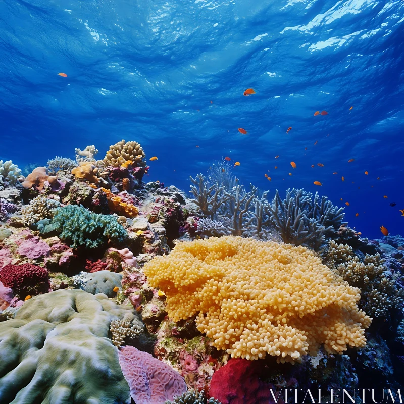 Colorful Coral Reef Ecosystem AI Image