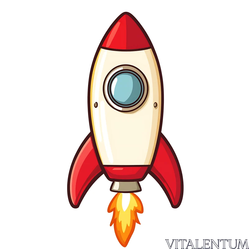 Whimsical Rocket Ascending AI Image