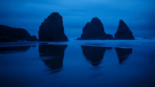 Blue Hour Rock Reflections