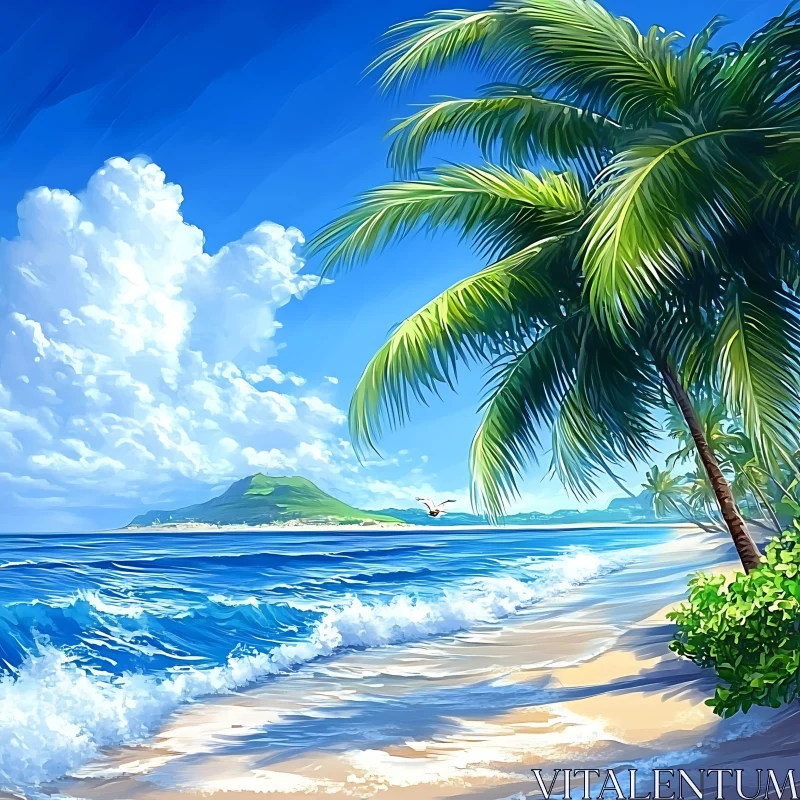 AI ART Tropical Island Getaway