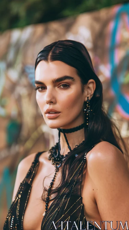 Fashion Portrait of Kendall Jenner AI Image