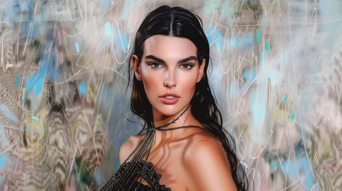 Kendall Jenner Abstract Art Portrait