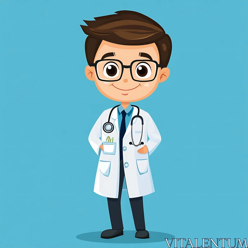 AI ART Smiling Doctor Cartoon Character