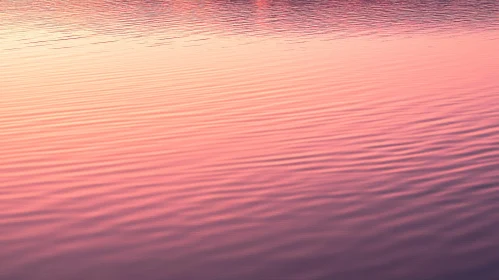 Pink Sunset Ripples on Calm Water