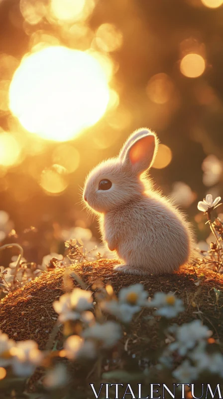 Golden Hour Bunny AI Image