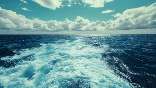 Blue Ocean and White Clouds