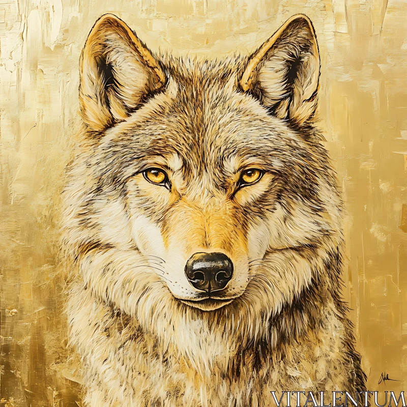 Wolf in Gold AI Image