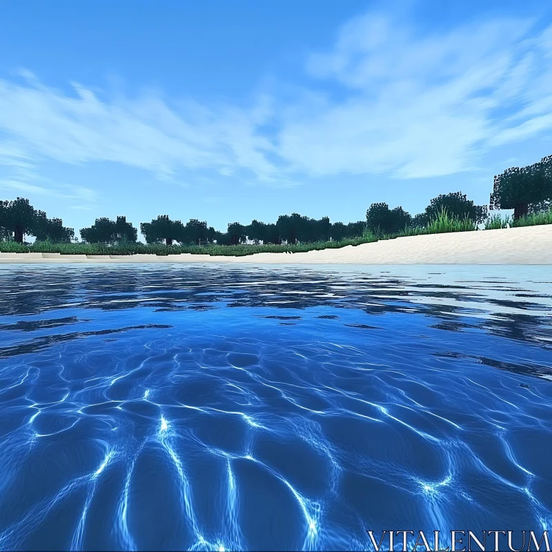 Seascape with Reflections AI Image