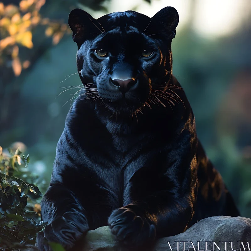 Panther in the Shadows AI Image