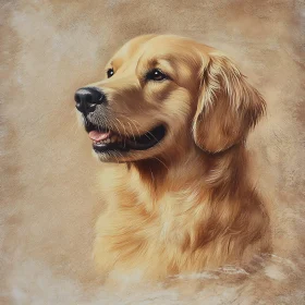 Lifelike Golden Retriever Oil Painting