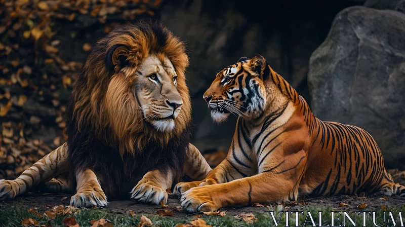 King and Stripes: Wildlife Encounter AI Image