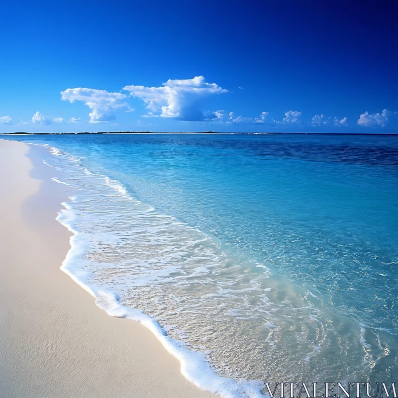 AI ART Calm Seascape with White Sand Beach