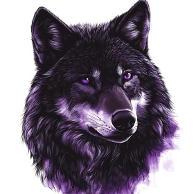 Mystic Wolf with Violet Eyes