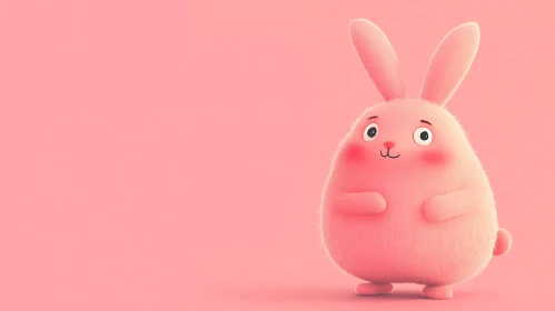 Charming Fluffy Pink Rabbit Illustration