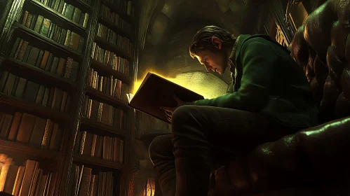 A Reader's Haven: Library Scene