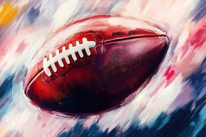 Artistic Illustration of American Football in Motion