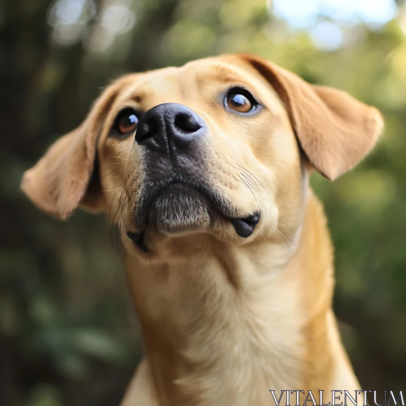 Expressive Brown Dog Close-Up AI Image