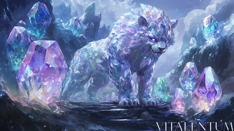 AI ART Icy Lion Fantasy Artwork