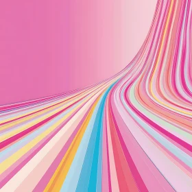 Curving Pastel Lines on Pink Background