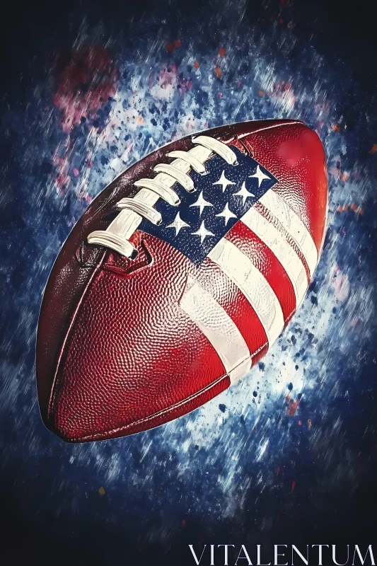 Abstract American Football with Flag Design AI Image