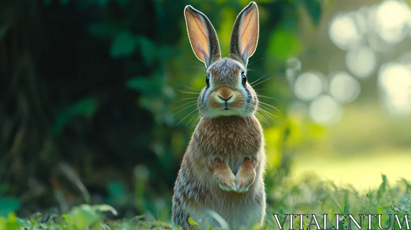 Whimsical Rabbit in Natural Habitat AI Image