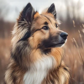 Close-Up of Dog with Fluffy Coat