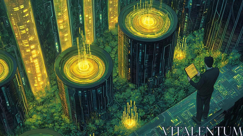 Green Tech Cityscape AI Image