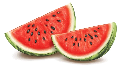 Juicy Watermelon Slices Illustration