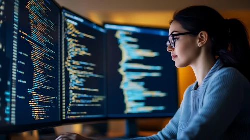 Female Programmer at Work