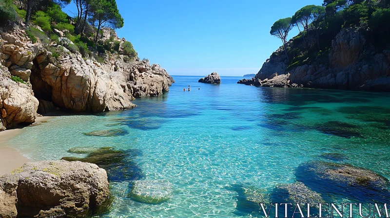 AI ART Secluded Beach with Clear Turquoise Water