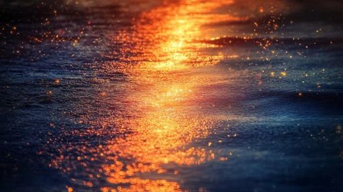 Golden Sunlight Dance on Water Surface