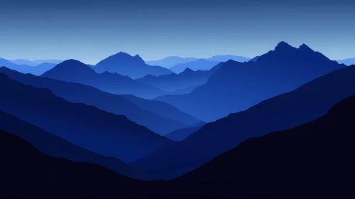 Tranquil Blue Mountain Layers