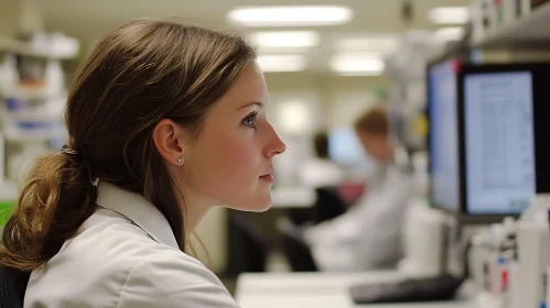 Woman Scientist Working in Lab