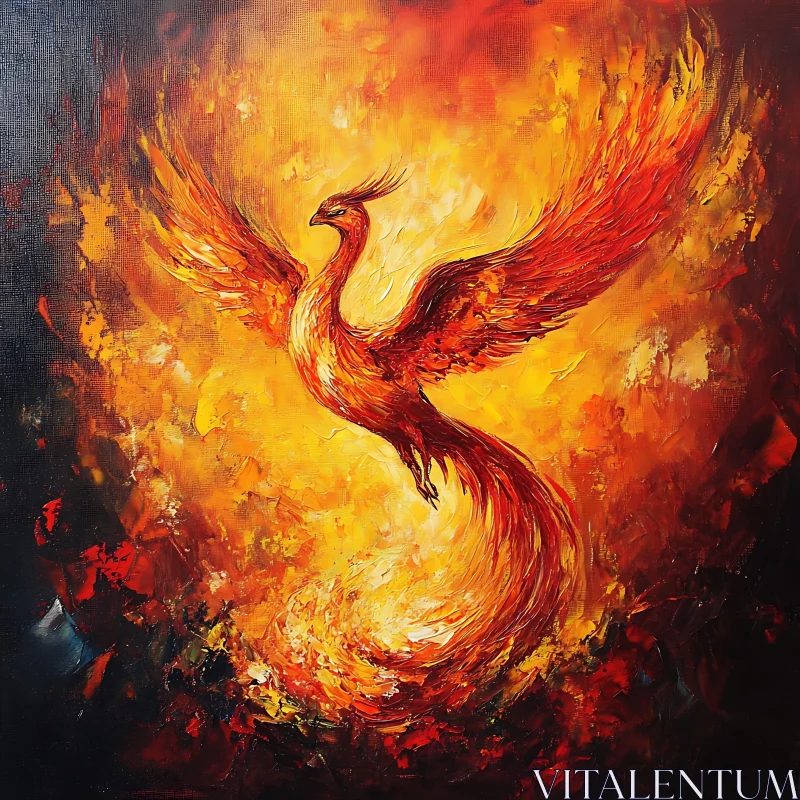 AI ART Ethereal Phoenix Artwork on Canvas