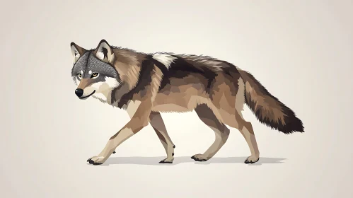 Striding Wolf Graphic Artwork