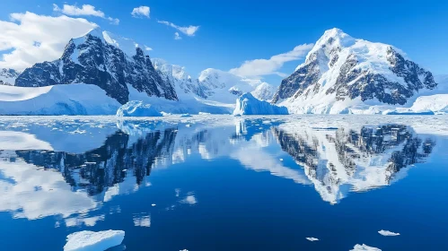 Snowy Peaks Reflection Landscape