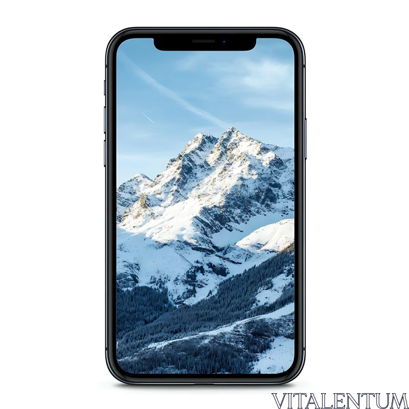 Mountain Landscape on Mobile Device AI Image