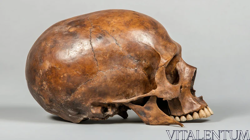 AI ART Weathered Skull in Profile