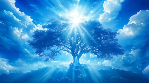Radiant Tree in Sky