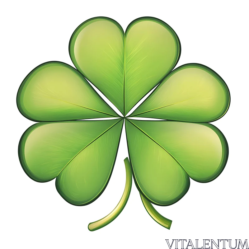 Three-Leaf Clover Graphic Art AI Image