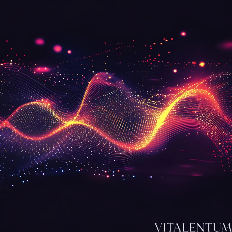 Luminous Abstract Waveforms AI Image