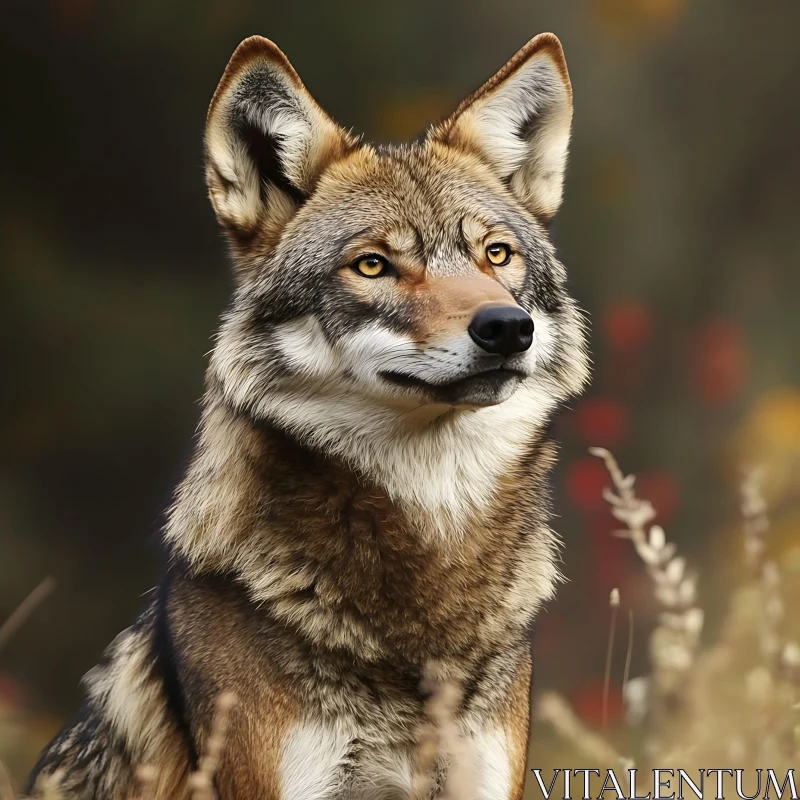 AI ART Wild Wolf Close-Up