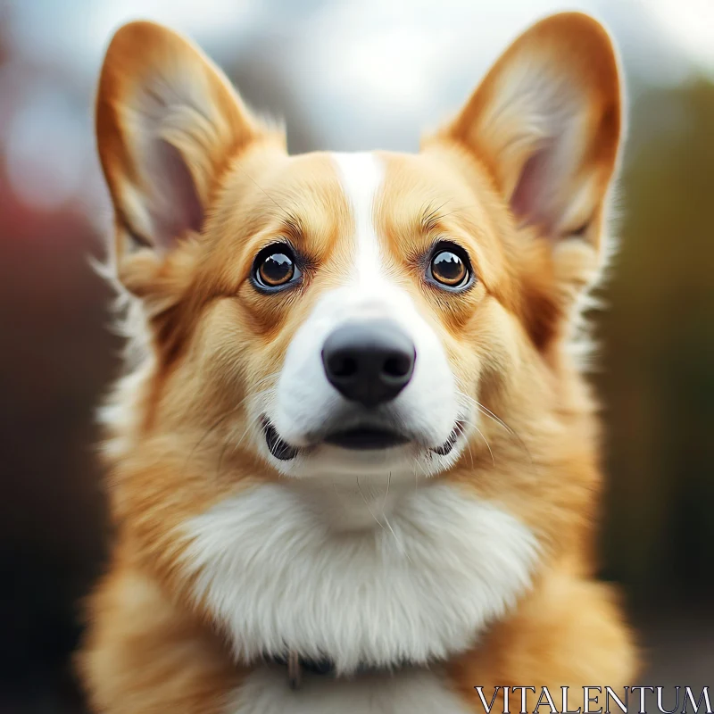 Curious Corgi with Big Ears AI Image