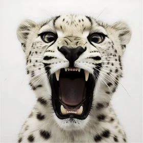 Close-Up of an Aggressive Leopard